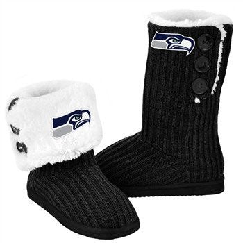 Knit Button Boot Slippers