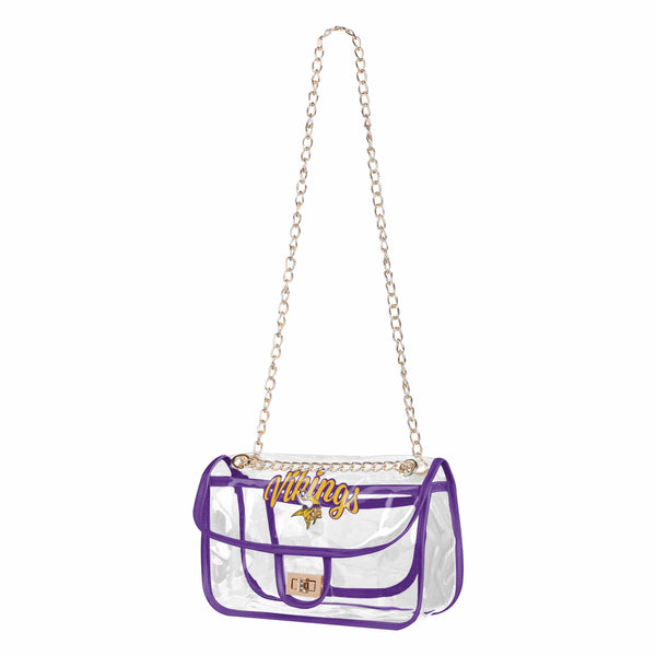 Minnesota Vikings NFL Team Stripe Clear Crossbody Bag (PREORDER - SHIP