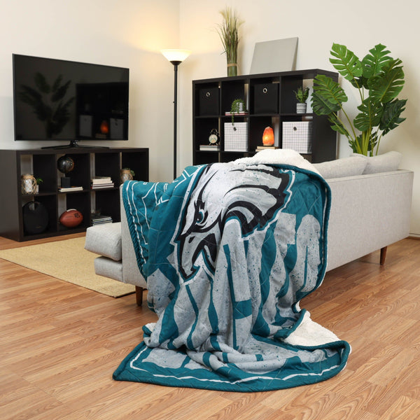 Philadelphia Eagles NFL Big Game Sherpa Lined Throw Blanket