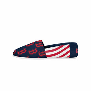 Boston Red Sox MLB Womens Stripe Canvas Shoes