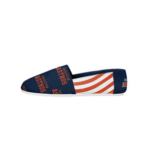 Houston Astros MLB Womens Stripe Canvas Shoes