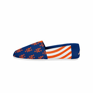 New York Mets MLB Ladies Canvas Logo Slip-On Shoes