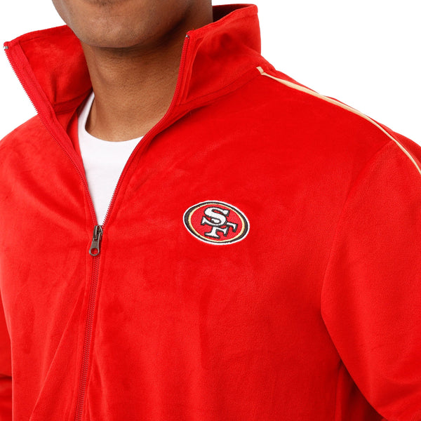 San Francisco 49ers NFL Mens Velour Zip Up Top