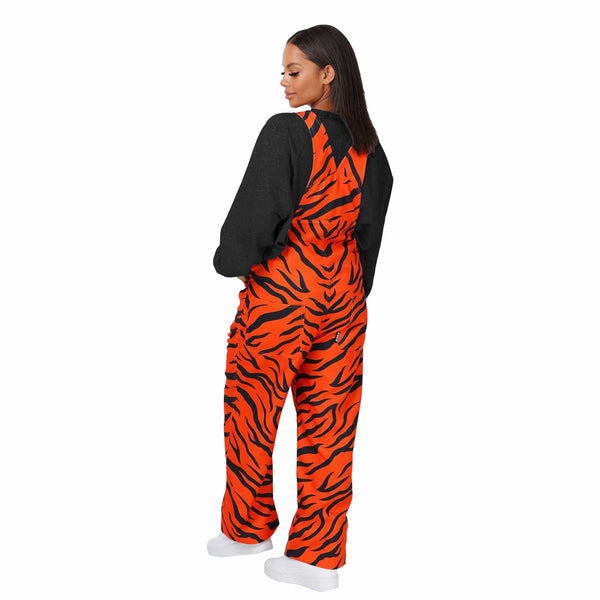 Cincinnati Bengals Mens White Tiger Stripe Thematic Bib Overalls FOCO