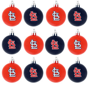 St Louis Cardinals MLB 12 Pack Ball Ornament Set