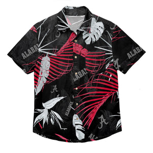 Alabama Crimson Tide NCAA Mens Neon Palm Button Up Shirt