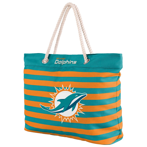 Miami Dolphins NFL Nautical Stripe Tote Bag