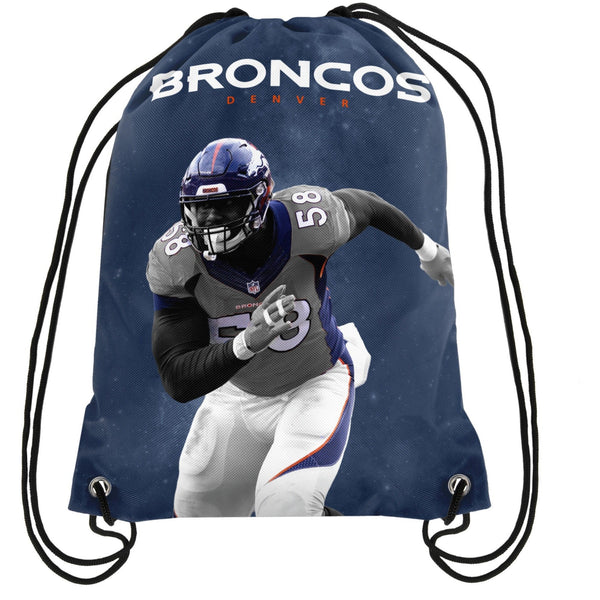 NFL Denver Broncos Drawstring Backpack in Mexican Blanket Material New No  Tags