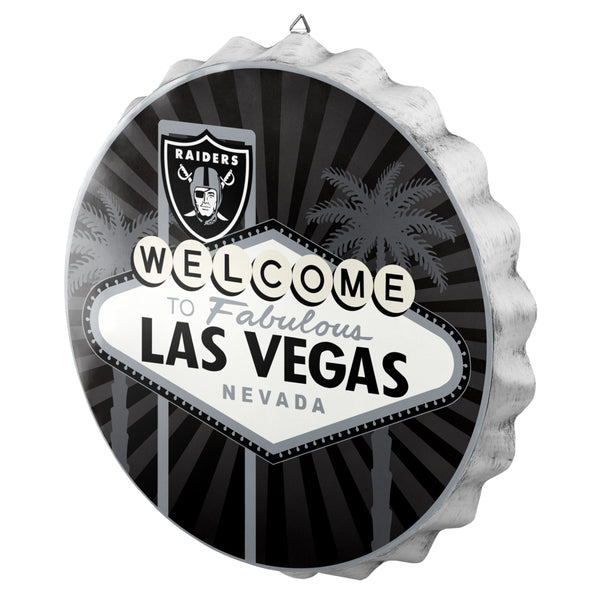 Las Vegas Raiders NFL Bottle Opener Cap Catcher Wall Sign