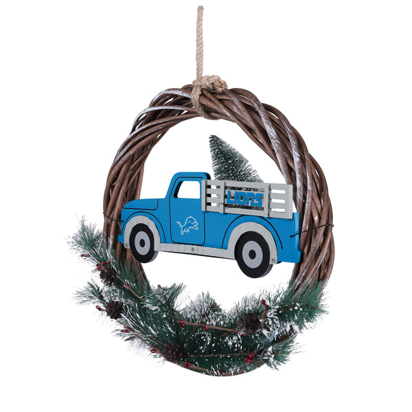 Detroit Lions NFL Wreath with Truck