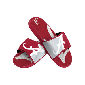 Alabama Crimson Tide NCAA Mens Colorblock Big Logo Gel Slides