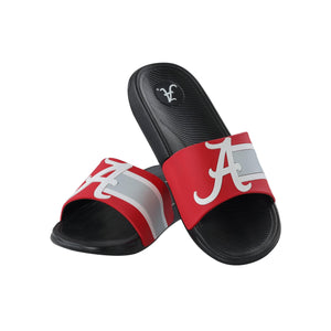 Alabama Crimson Tide NCAA Mens Striped Big Logo Raised Slide