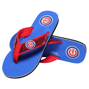 Chicago Cubs MLB Womens Sequin Flip Flops