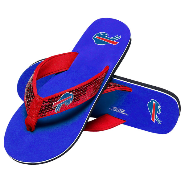 Buffalo Bills NFL Womens Sequin Flip Flops