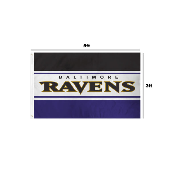 Baltimore Ravens NFL Horizontal Flag