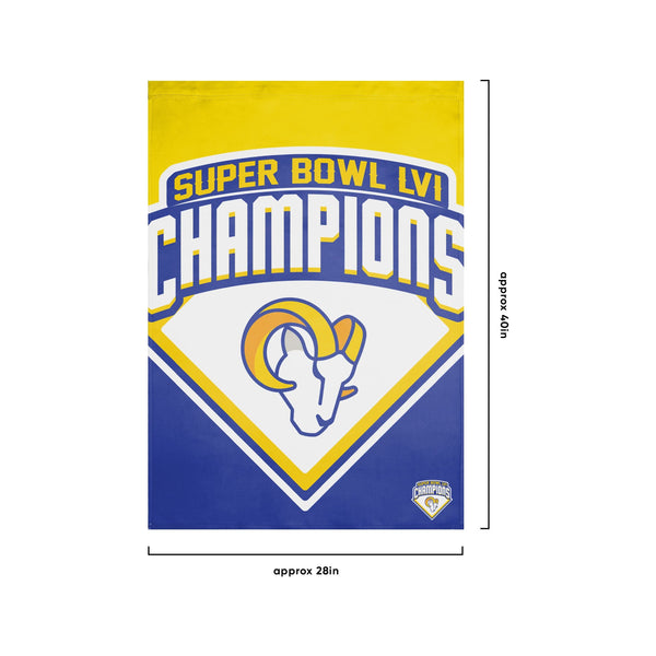 Los Angeles Rams NFL Super Bowl LVI Champions Vertical Flag