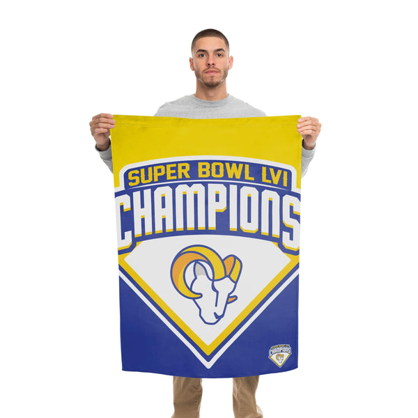 Los Angeles Rams NFL Super Bowl LVI Champions Vertical Flag