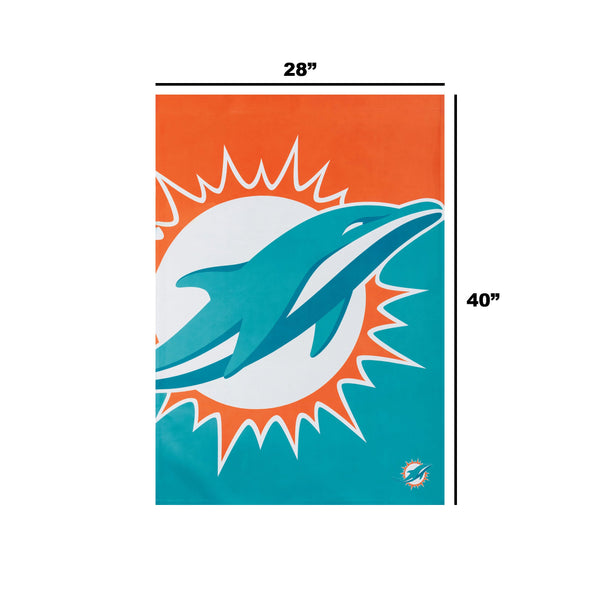 Miami Dolphins Flags - Miami Dolphins Outdoor Flags - Miami Dolphins NFL  27 x 37 Vertical Outdoor Flag