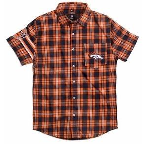Denver Broncos Wordmark Basic Flannel Shirt - Short Sleeve
