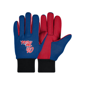 Ole Miss NCAA Colored Palm Utility Gloves