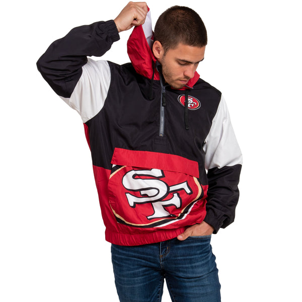 San Francisco 49ers Football NFL Adiddas pull-over warm up Coat Jacket Men M