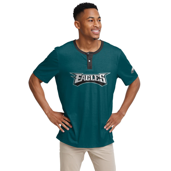 Philadelphia Eagles Wordmark Short Sleeve Flannel Shirt - CLARKtoys