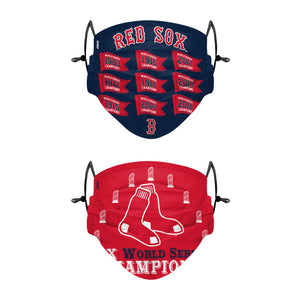 Boston Red Sox MLB Thematic Champions Adjustable 2 Pack Face Cover