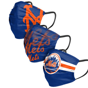 New York Mets MLB Mens Matchday 3 Pack Face Cover