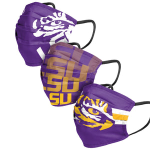 LSU Tigers NCAA Mens Matchday 3 Pack Face Cover