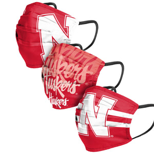 Nebraska Cornhuskers NCAA Mens Matchday 3 Pack Face Cover