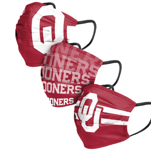 Oklahoma Sooners NCAA Mens Matchday 3 Pack Face Cover