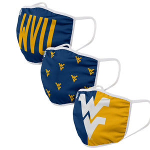 West Virginia Mountaineers NCAA 3 Pack Face Cover