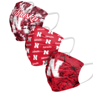 Nebraska Cornhuskers NCAA Womens Matchday 3 Pack Face Cover