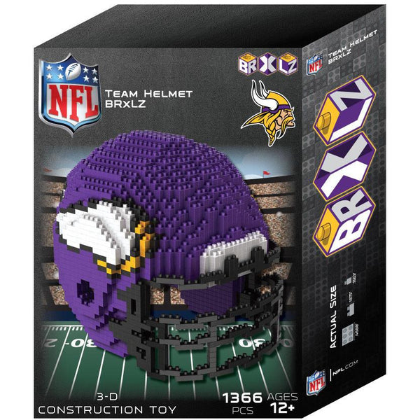 Forever Collectibles 3D BRXLZ Mini Helmet, Minnesota Vikings 