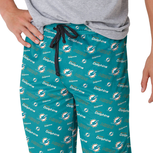 Women's Aqua Miami Dolphins Repeat Print Pajama Pants