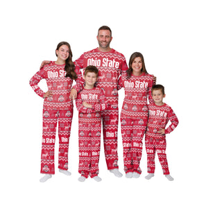 Ohio State Buckeyes NCAA Ugly Pattern Family Holiday Pajamas