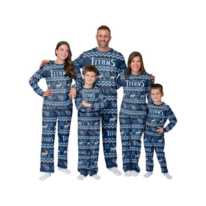 Tennessee Titans NFL Ugly Pattern Family Holiday Pajamas