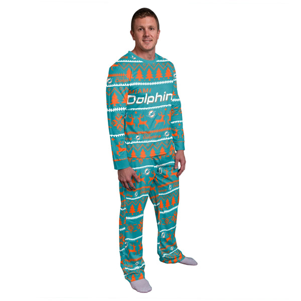 Miami Dolphins NFL Christmas Plaid Family Pajamas Set Gift For Family