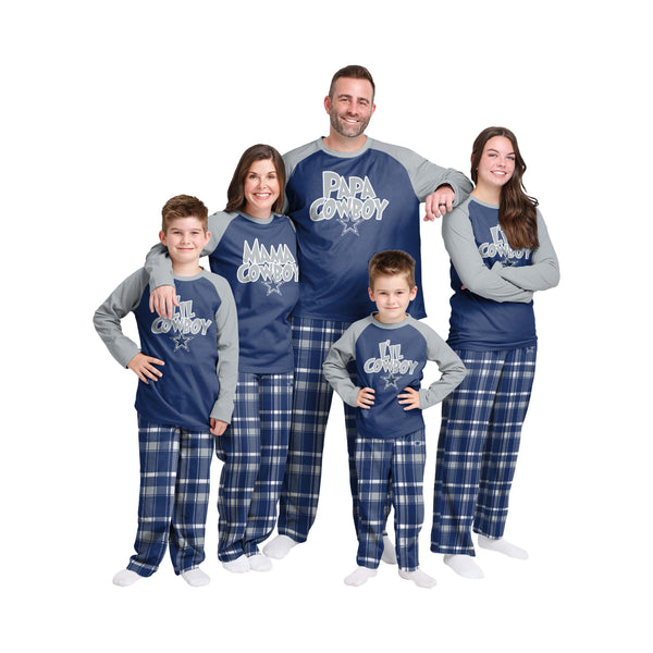 Dallas Cowboys Youth Plaid Family Holiday Pajamas FOCO