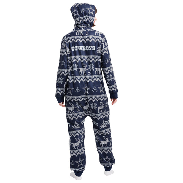 Cowboys Hooded Uni-Sex Adults One Piece PJ's