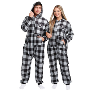 Las Vegas Raiders NFL Plaid One Piece Pajamas