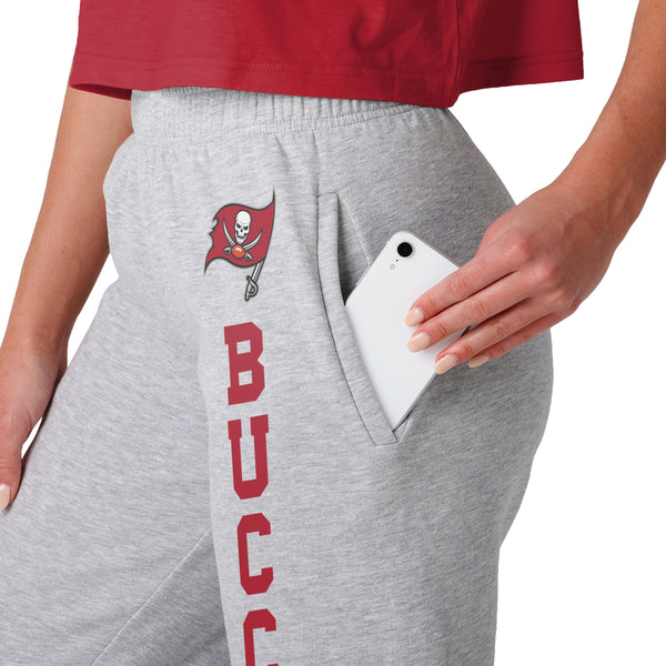 Tampa Bay Buccaneers With Zebra Wordmark Poly Fleece Jogger, Gray