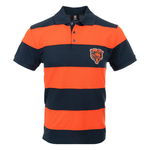 FOCO Chicago Bears NFL Mens Cotton Stripe Polo Shirt