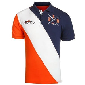Denver Broncos Cotton Rugby Polo Diagonal Stripe