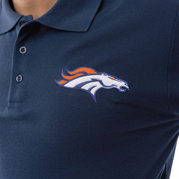 Denver Broncos Polo Shirt Mens L Orange Majestic CoolBase Casual Stretch  NFL Men