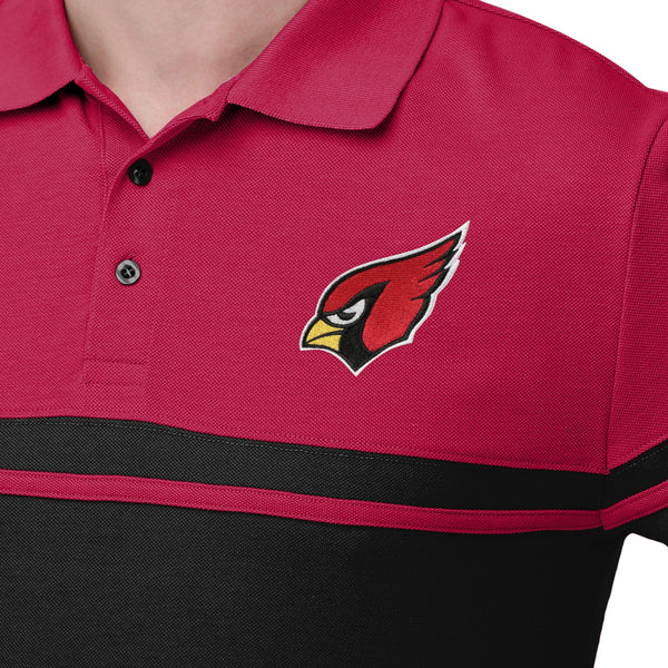 NFL Men's Colorblock Short Sleeve Polo, Size Small, Cardinals