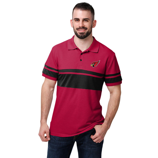 Mens NFL Team Apparel ARIZONA CARDINALS Football Polo Golf Shirt BLACK