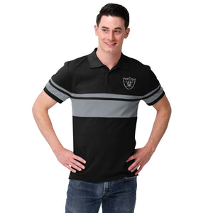Las Vegas Raiders NFL Mens Rugby Stripe Polo Shirt
