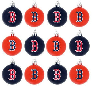 Boston Red Sox 12 Pack Plastic Ball Ornament Set