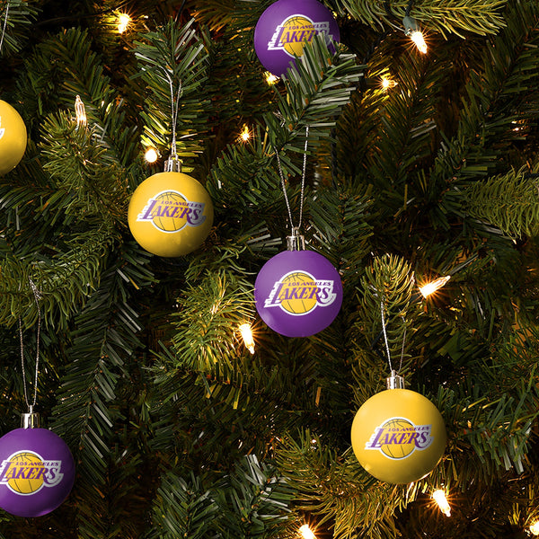 Los Angeles Lakers NBA 12 Pack Plastic Ball Ornament Set